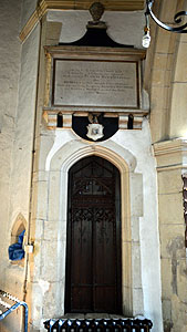 The door at the eastern end of the north aisle leading to the former rood loft February 2013